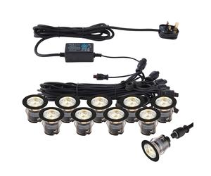 Saxby 99765 IkonPRO CCT 3000K/4000K 35mm kit black IP67 0.75W Matt black paint & clear pc 10 x 0.75W LED module (SMD 4014) CCT