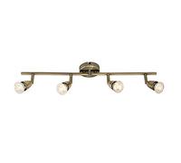 Saxby 60992 Amalfi Antique Brass IP20 4x35W GU10 Adjustable Dimmable Bar Spotlight