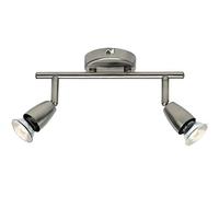Saxby G2521313 Amalfi 2lt bar spotlight satin nickel 35W Satin nickel effect plate 2 x 35W GU10 reflector (Required)