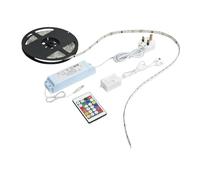 Saxby Aqualine 24W Premium 5 Meter Water Resistant RGB Colour Changing Flexible Cabinet Bathroom Decking LED Strip Tape Light Kit