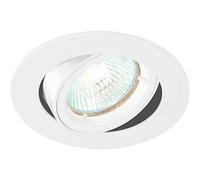 Saxby Cast 50W Modern Decorative Tilt Gloss White Halogen GU10 Dimmable Adjustable Recessed Downlight