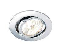 Saxby Cast Modern Recessed 50W Adjustable Tilt Twist & Lock Mains 240V LED Compatible GU10 IP20 Rated Chrome Ceiling Spot Downlight for Kitchen Bedroom Lounge etc.