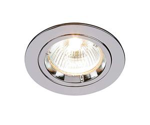 Saxby Cast Modern Recessed 50W Fixed Twist & Lock Mains 240V LED Compatible GU10 IP20 Rated Chrome Ceiling Spot Downlight for Kitchen Bedroom Lounge etc.