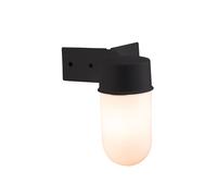Endon Outdoor Corner Angled Wall Light (Black Finish, Frosted Glass Shade, Max 40w ES, Screw Cap Light Bulb Required, EL-40088)