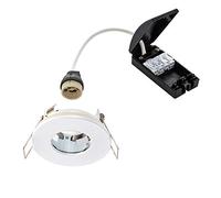 Saxby - Fire Rated 1 Light Bathroom Recessed Light Matt White, Glass IP65 79978