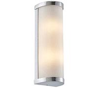 Saxby Ice 28W Chrome Plated & Matt Opal Duplex Glass Decorative IP44 Bathroom Wall Light