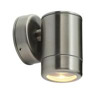Saxby Odyssey 35W Single Brushed Stainless Steel IP65 Outdoor Garden Wall Spot Light