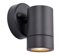 Saxby 77906 Palin Anthracite grey & clear glass IP44 7W Non-Dimmable Wall Light