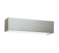 Saxby Shale 8W Brushed Silver & Frosted Glass Up & Down LED Wash Wall Light