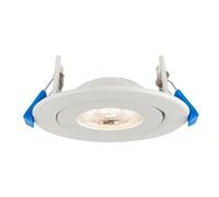 Saxby Shield360 4CCT Tri Wattage 8W Recessed Downlight Matt White Paint IP44