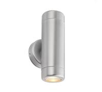Saxby ST5008S Odyssey Double Spot Fixed Wall Light (IP65, Brushed Stainless Steel)