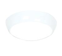 Saxby Vigor 16W & 3W 325mm Gloss White Round Flush Commercial Emergency IP44 Bulkhead LED Ceiling Wall Light