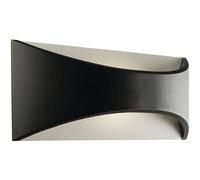 Saxby Vulcan 12W Large 300mm Black Die Cast Aluminium Curved Outdoor IP65 LED Wall Light