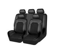SAXCXCS 9 Pcs Car Seat Covers Full Set, for Ford Ranger T6 2012 2013 2014 2015 2016 2017 2018 Car Leather Seat Cover Sets Breathable Waterproof Non-Slip Front Rear Seat Protectors,A/Black