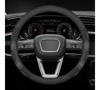 SAXCXCS Car Steering Wheel Cover Leather, for KIA NIRO HEV 2023 2024 Soft Microfiber Steering Wheel Cover,Anti-slip, Breathable,Automotive Steering Wheel Protector,Roundtype-B White