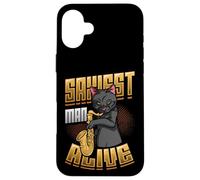 Saxiest Man Alive Funny Saxophone Case for iPhone 16 Plus