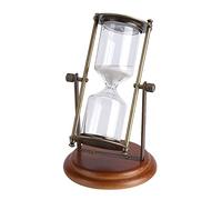 SAXOJONON 15 Minutes Metal Rotating Sand Glass Timer Clock Hourglass Table Ornament Home Decor Gift