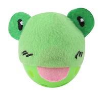 SAXOJONON, Cat Playing Toy, For Kitten, Pet Howllow Bell, Animal Shape Cat Ball Teaser, Interactive Play, Bell Teaser Wand (Green)