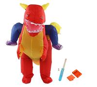 SAXOJONON Inflatable Costume Dinosaur Riding Funny Costume Riding Blow Up Costume For Indoor Outdoor (Small Child 80-120cm)