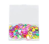 SAXOJONON Knitting Stitch Markers for Crochet, Plastic Locking Needle Clips, 100-Piece Set with Bright Colors for Pattern Stitches, Durable Wear-Resistant Craft Accessories