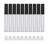 SAXOJONON Lip Gloss Containers, Refillable Empty Bottles for Lip Oil, Glaze, Dye Fluid Storage, Transparent Leakproof Cosmetic Jars with Stopper, Elegant Design (New Black Cap (Transparent Bottle))