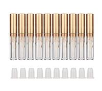 SAXOJONON Lip Gloss Organizer, for Makeup Storage, Transparent Cosmetic Containers with Leak Proof Stopper, ABS Material, Frosted Gold Cap, Water Drop Design, 5ml Capacity