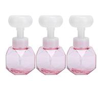 SAXOJONON PETG Soap Dispenser for Kitchen Bathroom, Durable Eco-Friendly Recyclable Material, Lovely Floral Foam Design, Compact Space-Saving, Easy-Fill Wide Mouth (Translucent Pink Flower Bubble