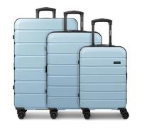 Saxoline Miami 4 wheels Suitcase set 3-piece with expansion pleat blue