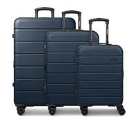 Saxoline Miami 4 wheels Suitcase set 3-piece with expansion pleat blue