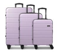 Saxoline Miami 4 wheels Suitcase set 3-piece with expansion pleat purple