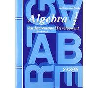 Saxon Algebra 1/2 Answer Key & Tests Third Edition
