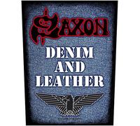 SAXON backpatch denim and leather