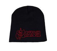 Saxon Beanie Hat Cap Classic Band Logo Official Black One Size