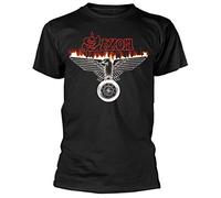 Saxon 'Burning Wheels of Steel' (Black) T-Shirt