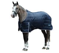 Saxon Channel Quilt Medium Standard Neck Rug - Navy White - Durable 190T channel quilted outer - Taffeta lining - Rug Size - 6ft 5