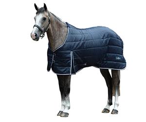 Saxon Channel Quilt Medium Standard Neck Rug - Navy White - Durable 190T channel quilted outer - Taffeta lining - Rug Size - 6ft 5