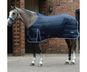 Saxon Channel Quilt Stable Standard Neck Rug (Medium) - Navy/White - 4 foot 6 inch