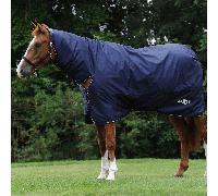 Saxon Defiant 600D Combo Medium Turnout Rug - Outdoor Mediumweight Horse Blanket - Navy - Size: 4ft 6inch