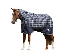 Saxon Defiant Combo Neck Plaid Heavy 300G Horse Turnout Rug Navy (4)