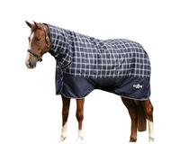 Saxon Defiant Combo Neck Plaid Midweight Horse Turnout Rug Navy (6 6")