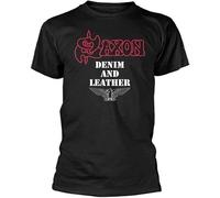 Saxon 'Denim and Leather' T - New Mens T Shirt