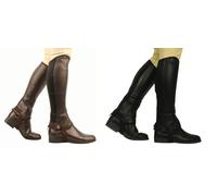 Saxon Equileather Half Chaps - Black - Adult - Extra Large