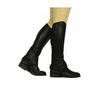 Saxon Unisex Equileather Childs Half Chaps Black M