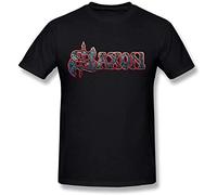 Saxon Men's T-Shirt Unisex Black Tee XL