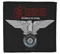 Saxon Men's Wheels of Steel Woven Patch Black