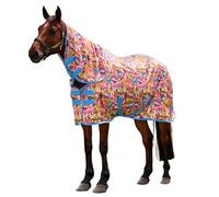 Saxon Mesh Combo Neck, Technicolour Horses Print, 6'9