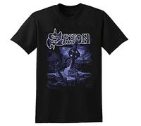 Saxon Poster Rock Music Men's T-Shirt Unisex Black Tee XXL