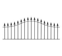 Saxon Spear Top Arched Metal Garden Railing Panel 1830mm (6ft) Gap x 660mm High Galvanised Wrought Iron Fence Fencing SAZP04