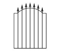 Saxon Spear Top Low Bow Metal Garden Gates Galvanised Wrought Iron Style Pedestrian Swing Gate (880mm Gap x 1076mm High WASB)