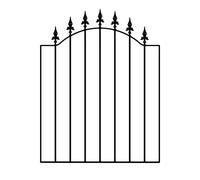 Saxon Spear Top Low Bow Metal Garden Gates Galvanised Wrought Iron Style Pedestrian Swing Gate (955mm Gap x 1076mm High WASC)